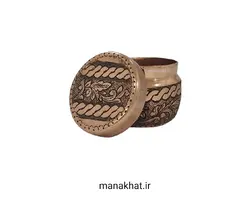 دوات مسی خوشنویسی کتابتی قلمزنی شده طرح گُل و گِرِه