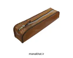 جاقلمی خوشنویسی چرم طبیعی عسلی