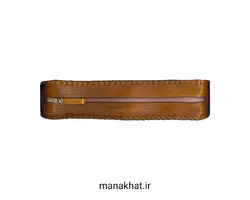 جاقلمی خوشنویسی چرم طبیعی عسلی