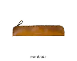 جاقلمی خوشنویسی چرم طبیعی عسلی