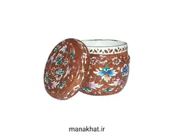 دوات مسی خوشنویسی میناکاری کتابتی رنگ آجری