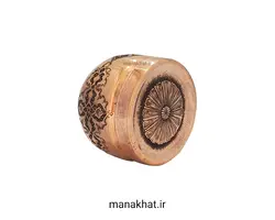 دوات مسی خوشنویسی کتابتی پایه دار قلمزنی شده طرح گُل (کپی)