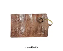 جاقلمی تاشو خوشنویسی چرم طبیعی قهوه ای طرح دار