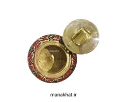 دوات برنجی خوشنویسی قلمزنی و نقاشی شده فیروزه ای (کپی)