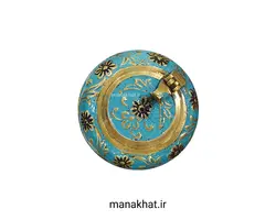 دوات برنجی خوشنویسی قلمزنی و نقاشی شده طلایی (کپی)