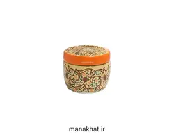 دوات مسی خوشنویسی میناکاری مشقی رنگ کِرِم