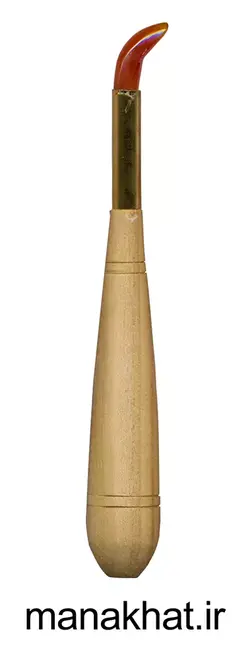 مهره خوشنویسی سرکج عقیق طبیعی قرمز