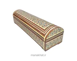 جاقلمی خوشنویسی خاتم کاری لولایی طاق‌دار