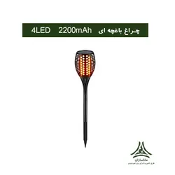 چراغ باغچه‌ای خورشیدی مدل مشعل (پک ۴ عددی)