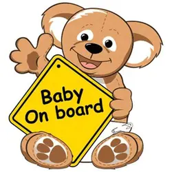 استیکر بیبی آن بورد baby on board طرح خرس