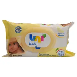 دستمال مرطوب کودک یونی بیبی Uni baby بسته 56 عددی