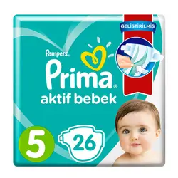 پوشک پریما پمپرز ترک سایز 5 طرح جدید - 26 عددی