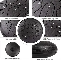 تانگ درام Tongue Drum سایز 6 اینچ 11 نت رنگ مشکی