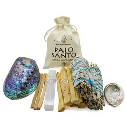 پکیج اسماج وایت سیج کالیفرنیا صدف آبالون چوب پالوسانتو کریستال سلنیت کد 124