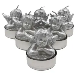 شمع وارمر مدل فرشته نقره ای بسته 6 عددی