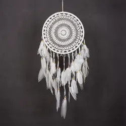 دریمکچر مکرومه دست باف سفید قطر حلقه 32 سانتی متر