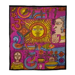 بکدراپ تپستری هندی طرح خورشید (روتختی دو نفره) کد 440