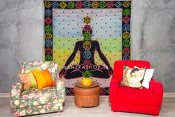 بکدراپ تپستری هندی طرح هفت چاکرا (روتختی دو نفره) کد 438