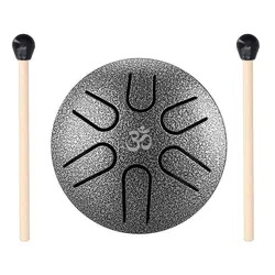 تانگ درام Tongue Drum سایز 3 اینچ 6 نت رنگ نقره ای