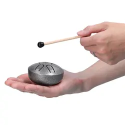 تانگ درام Tongue Drum سایز 3 اینچ 6 نت رنگ نقره ای