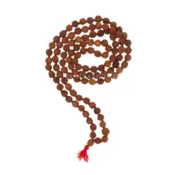 تسبیح رودراکشا پنج موکی 108 عددی 10 میل گره بافی شده اصل هندی