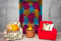 بکدراپ تپستری هندی طرح OM (روتختی یک نفره) کد 377