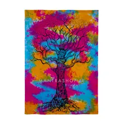 بکدراپ تپستری هندی طرح درخت زندگی مولتی کالر (روتختی یک نفره) کد 450