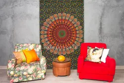 بکدراپ تپستری هندی طرح ماندالا (روتختی یک نفره) کد 449