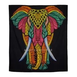 بکدراپ تپستری هندی طرح فیل (روتختی دو نفره) کد 433