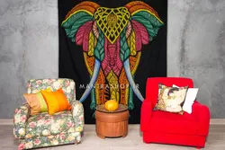 بکدراپ تپستری هندی طرح فیل (روتختی دو نفره) کد 433