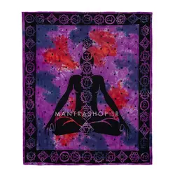 بکدراپ تپستری هندی طرح هفت چاکرا بنفش (روتختی دو نفره) کد 416