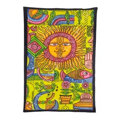 بکدراپ تپستری هندی طرح خورشید زرد (روتختی یک نفره) کد 309