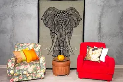 بکدراپ تپستری هندی طرح فیل (روتختی یک نفره) کد 372