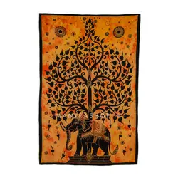 بکدراپ تپستری هندی طرح فیل و درخت زندگی (روتختی یک نفره) کد 370