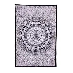 بکدراپ تپستری هندی طرح ماندالا (رو تختی یک نفره) کد 194