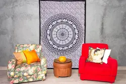 بکدراپ تپستری هندی طرح ماندالا (رو تختی یک نفره) کد 194