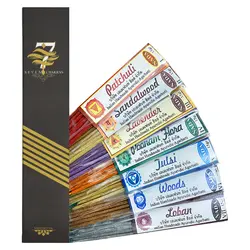 عود دست ساز هندی هفت چاکرا برند Nada Incense حاوی هفت بسته عود