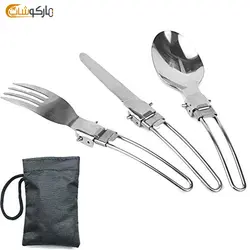 ست چاقو قاشق چنگال مسافرتی تاشو طبیعتگردی
