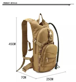 کوله پشتی 15L لیتری با کمل بک 2.5L تاکتیکال Tactical Hydration Backpack Assault Outdoor Hiking Hunting Bag Cycling Camping Water Bag
