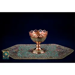 آجیل خوری پایه دار مس و خاتم کد 47