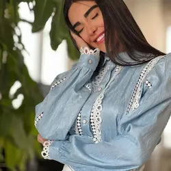 شومیز زنانه مجلسی کتان کریستال مدل سلنا کد 114
