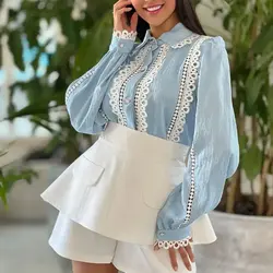 شومیز زنانه مجلسی کتان کریستال مدل سلنا کد 114
