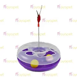 اسبابا بازی گربه مشا (هپی پت) فنر دار بنفش