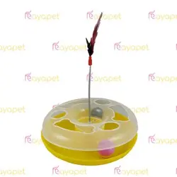 اسباب بازی گربه مشا (هپی پت) فنر دار زرد