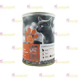 کنسرو 400 گرمی گربه بالغ یو اس پت مرغ و کدوتنبل و سنبل الطیف | مایاپت