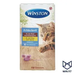 پک 8 تایی بستنی گربه وینستون طعم پنیر و گوشت گاو (زرد و قهوه‌ای) | مایاپت