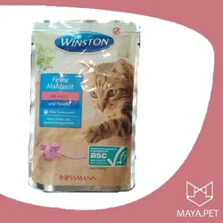 پوچ گربه وینستون طعم ماهی سالمون و فیله قزل آلا | مایاپت