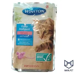 پوچ گربه وینستون طعم ماهی سالمون و فیله قزل آلا | مایاپت