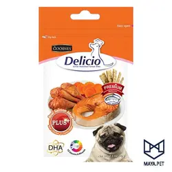 تشویقی سگ دلیشیو سالمون با مرغ و هویج 70 گرم | مایاپت