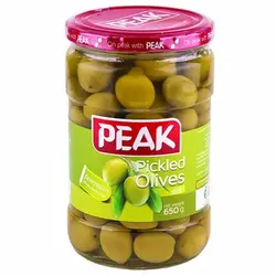 زیتون سبز ویژه 650 گرم شیشه پیک